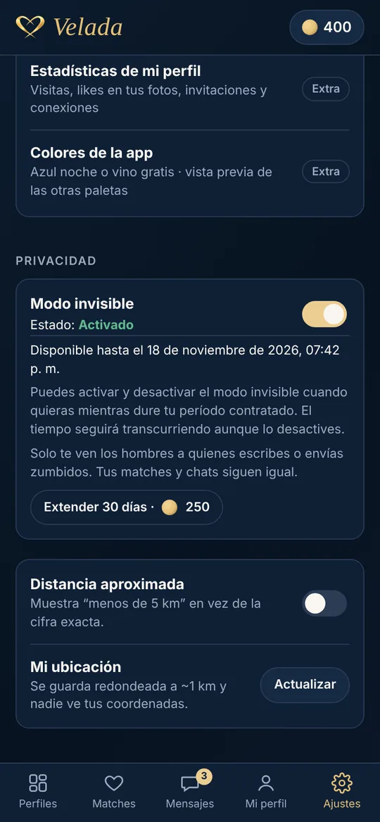 Modo invisible cuando lo necesites